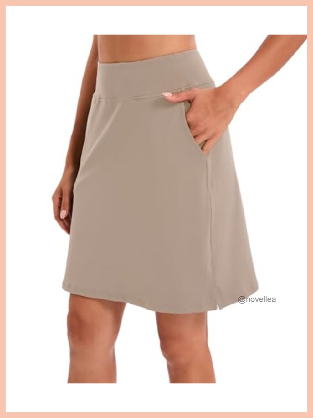 Women's Tennis Skort with Pockets Knee Length Athletic Golf Skirt High Waist